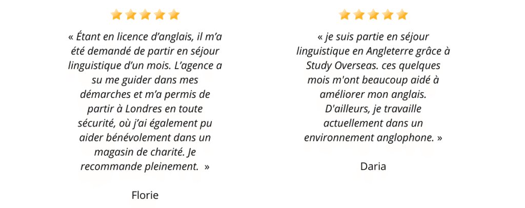 Témoignage de deux jeunes femmes après leur retour de séjour linguistique à Londres.